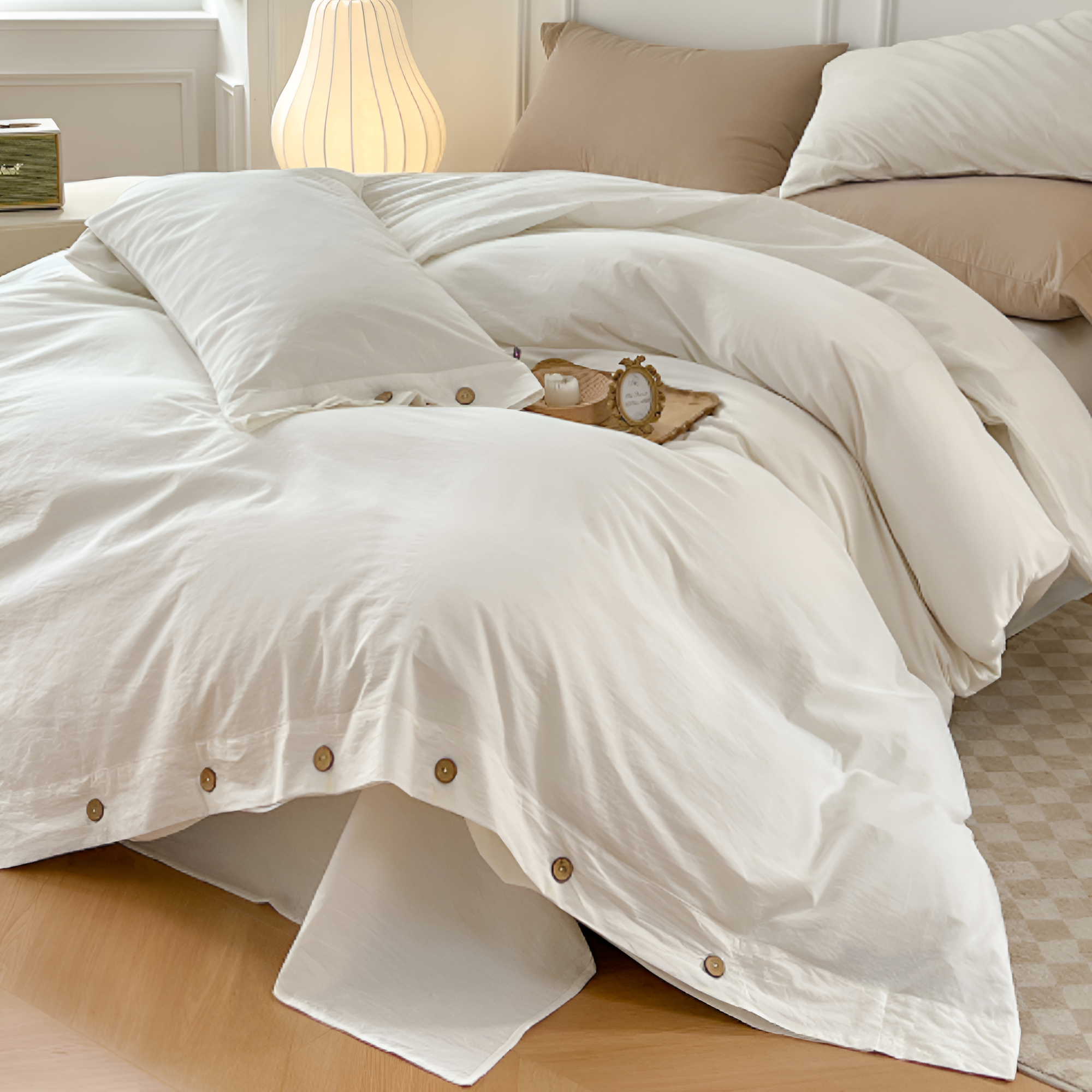 SoffioPuro | Luxe Ademende Beddengoedset – Inclusief 2 Kussenslopen – Zacht Katoen – Scandinavisch Design
