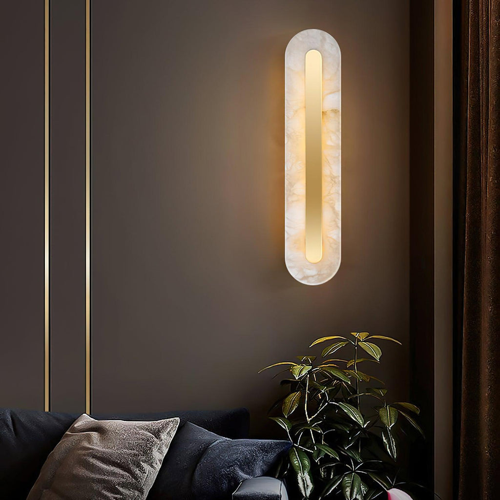 Alabastro | Luxe Wandlamp van Albast & Messing – Modern Architectonisch Design met Geïntegreerde LED