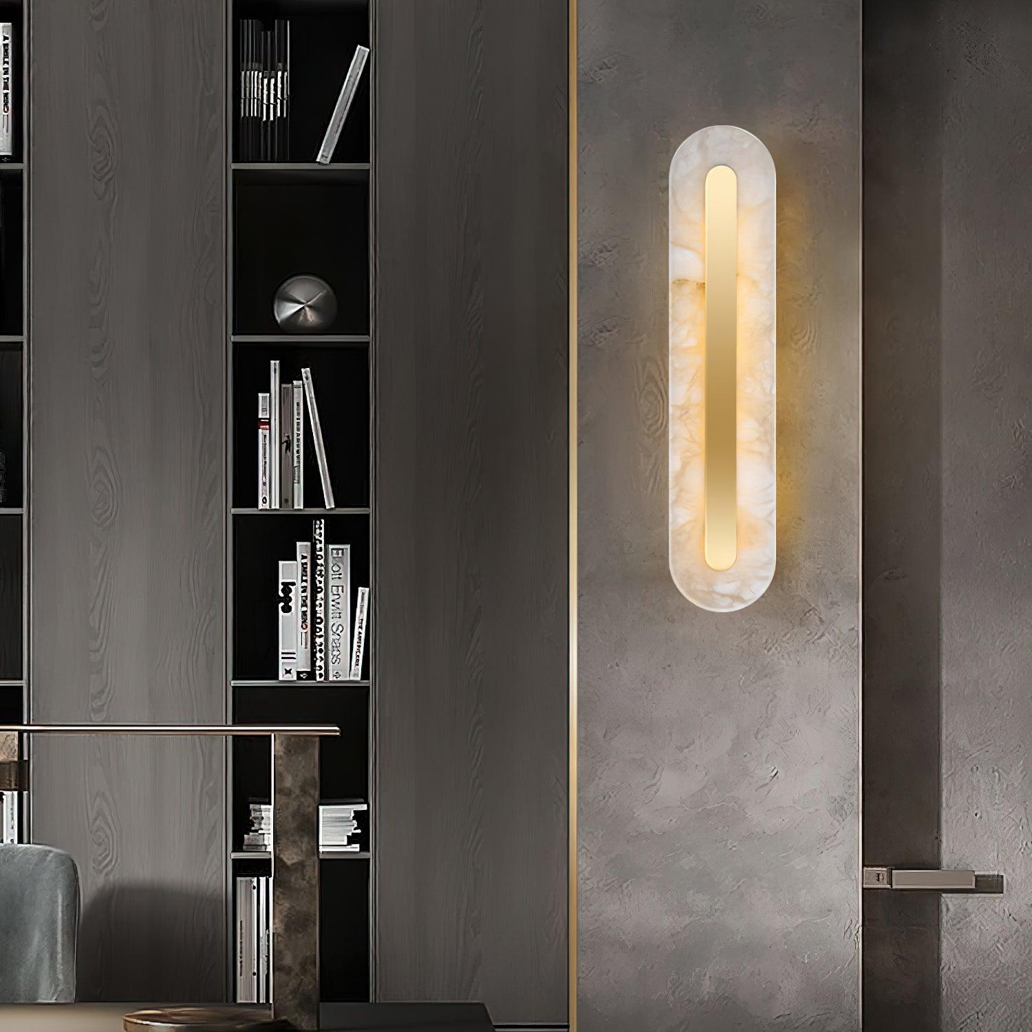 Alabastro | Luxe Wandlamp van Albast & Messing – Modern Architectonisch Design met Geïntegreerde LED