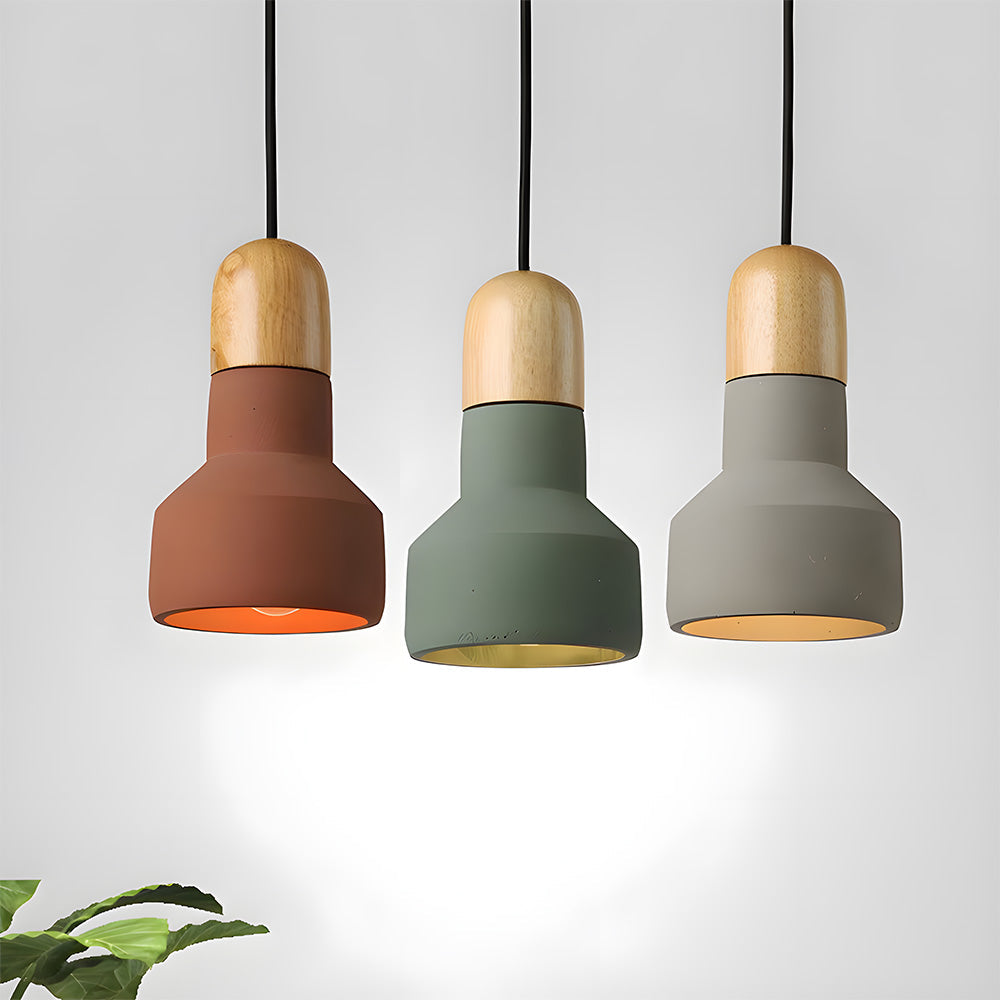 Cembo | Rustieke Hanglamp van Cement en Hout