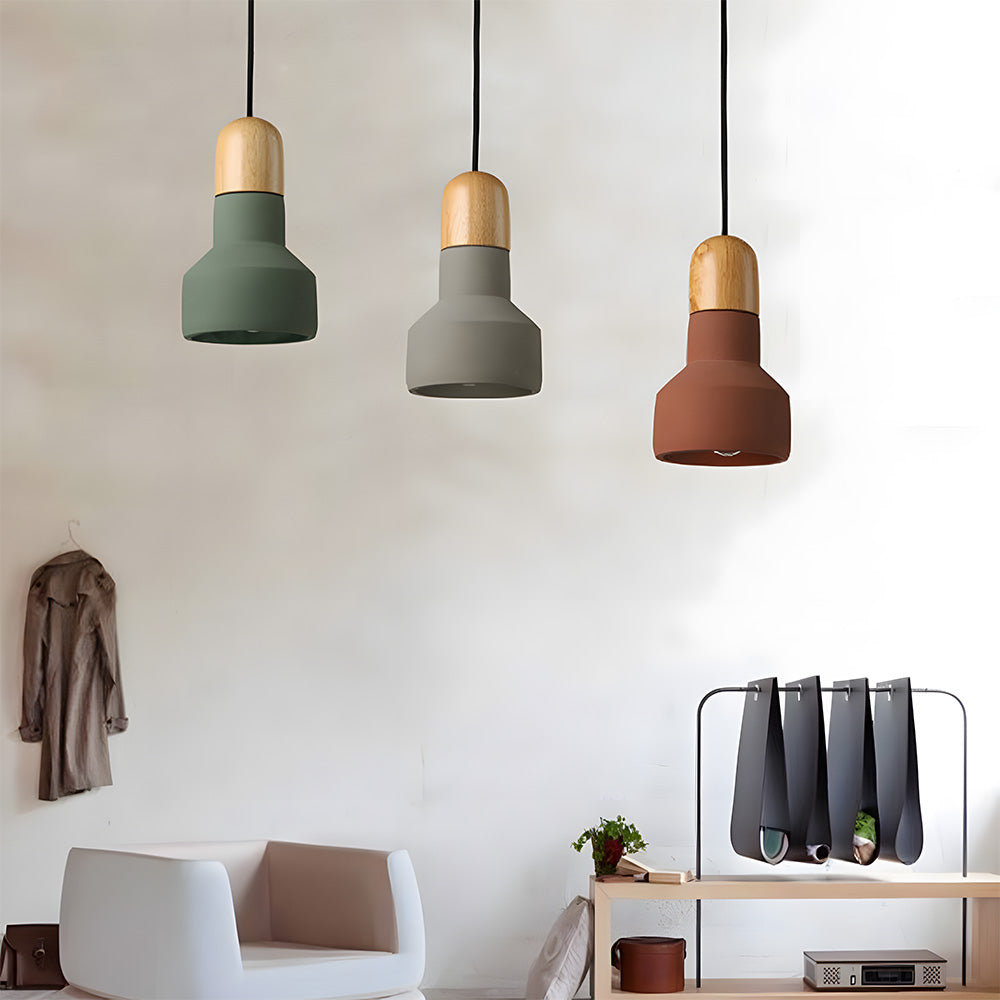 Cembo | Rustieke Hanglamp van Cement en Hout
