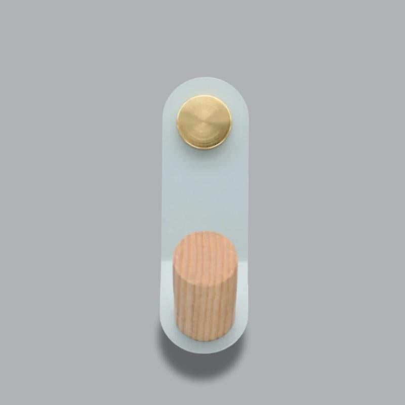 PastelHook | Scandinavische Wandhaak met Hout en Messing