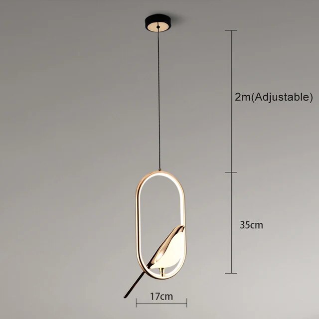 Uccello Oro | Design Hanglamp – Gouden Vogelaccent – Acryl & Metaal