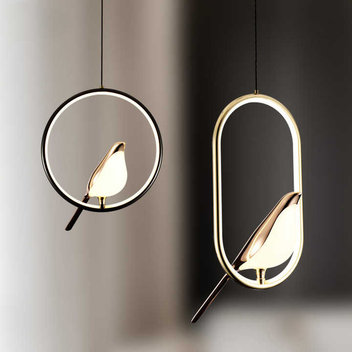 Uccello Oro | Design Hanglamp – Gouden Vogelaccent – Acryl & Metaal