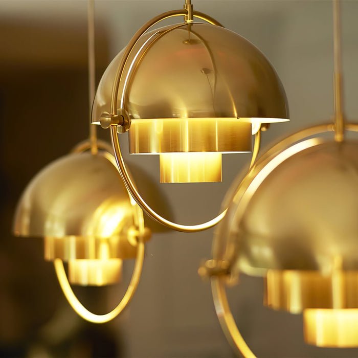 Sfera d'Oro | Deense Design Hanglamp – Messing & Zwart – Verstelbare Kappen – E27
