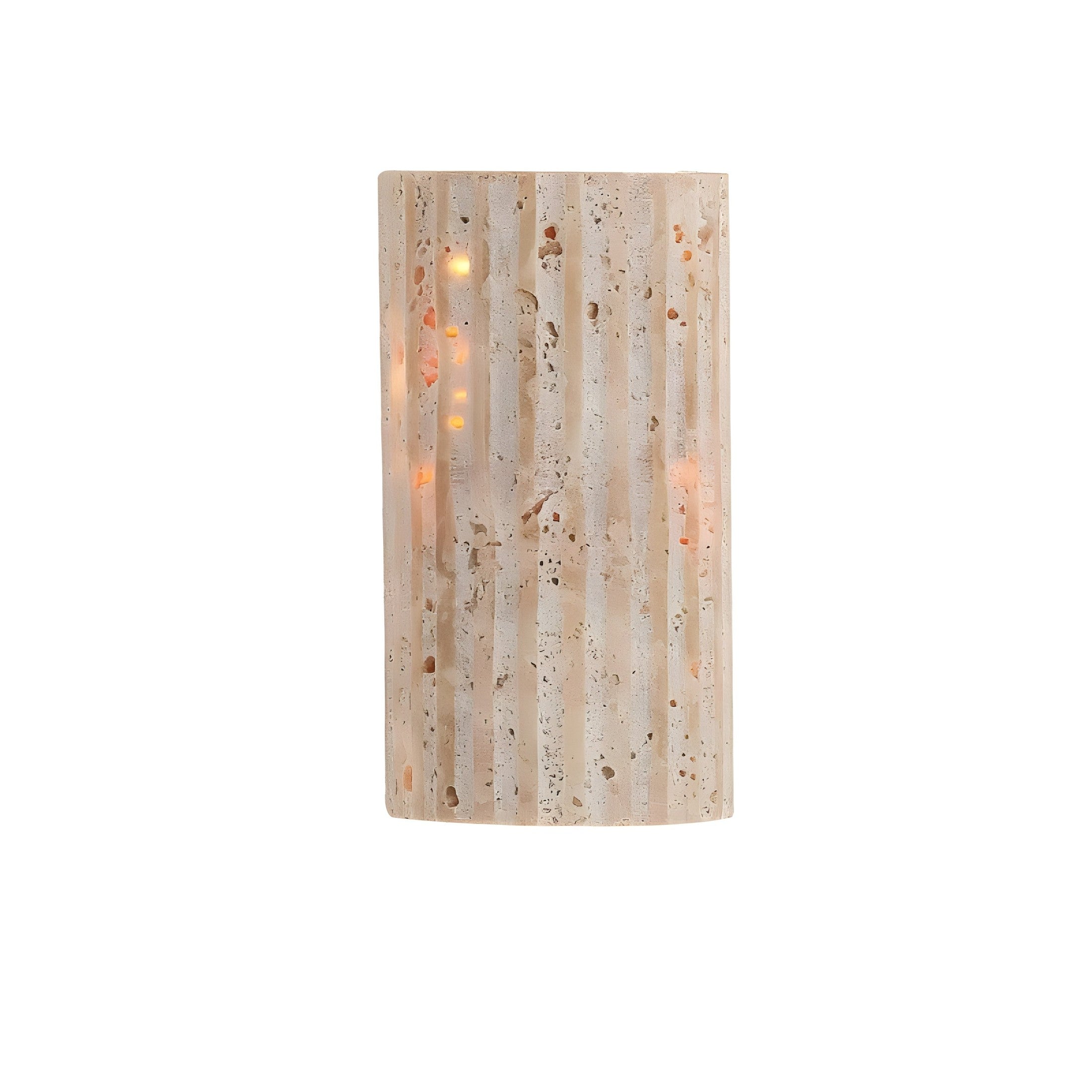 Travertin Wandlamp – Geribbelde Textuur – Warme LED | Lithos