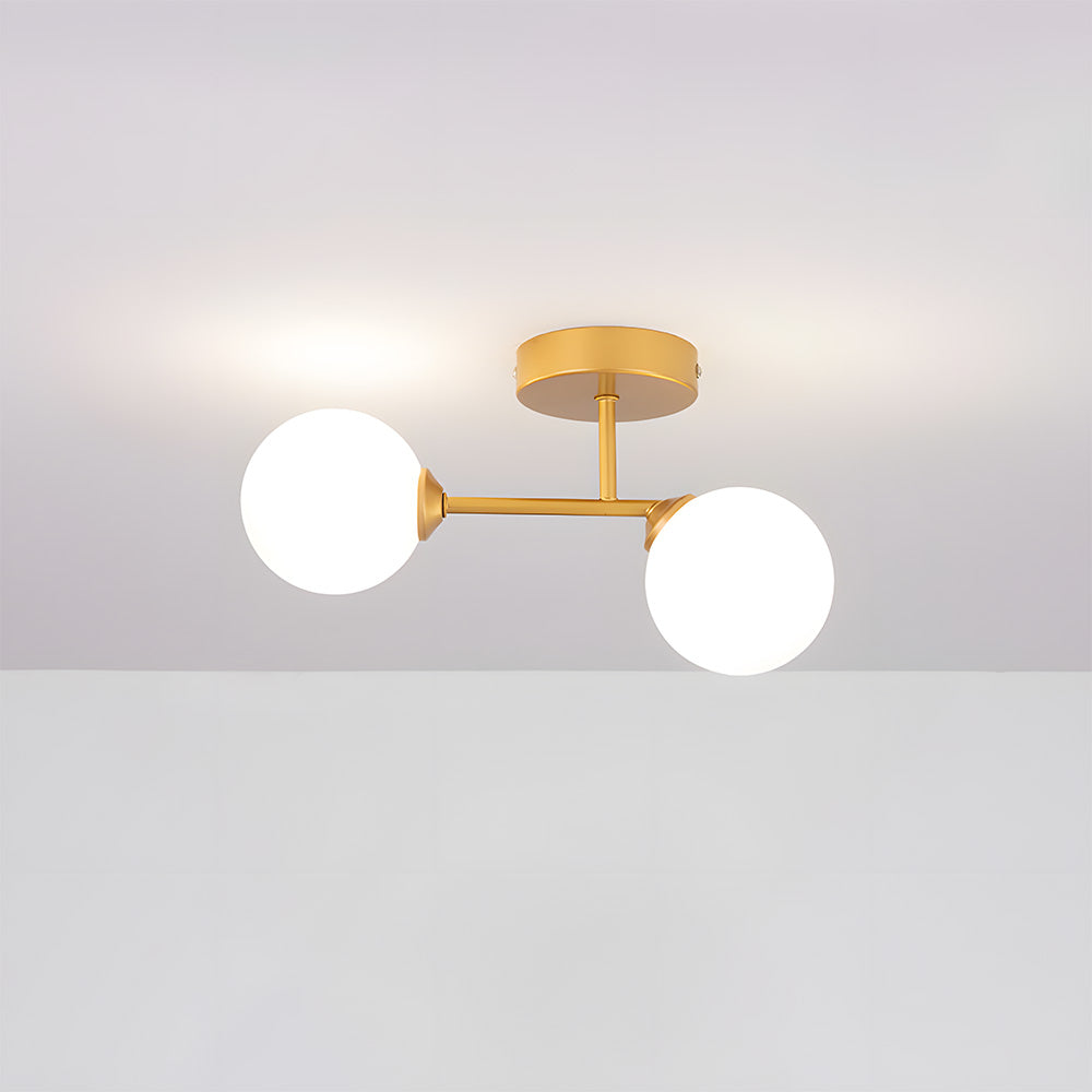 Plafondlamp met 2 Lichtpunten & Glazen Bollen | Ona