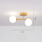 Plafondlamp met 2 Lichtpunten & Glazen Bollen | Ona