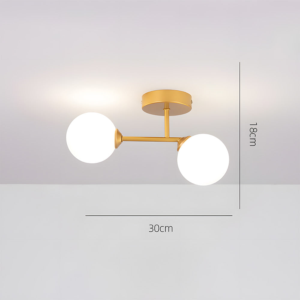 Plafondlamp met 2 Lichtpunten & Glazen Bollen | Ona