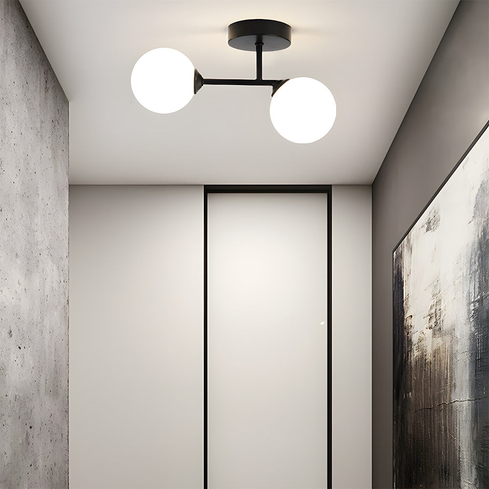 Plafondlamp met 2 Lichtpunten & Glazen Bollen | Ona