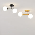 Plafondlamp met 2 Lichtpunten & Glazen Bollen | Ona