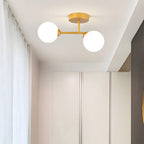 Plafondlamp met 2 Lichtpunten & Glazen Bollen | Ona