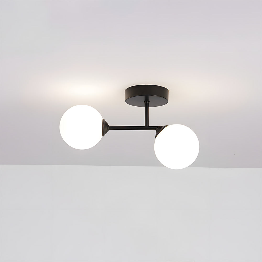 Plafondlamp met 2 Lichtpunten & Glazen Bollen | Ona