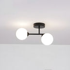Plafondlamp met 2 Lichtpunten & Glazen Bollen | Ona