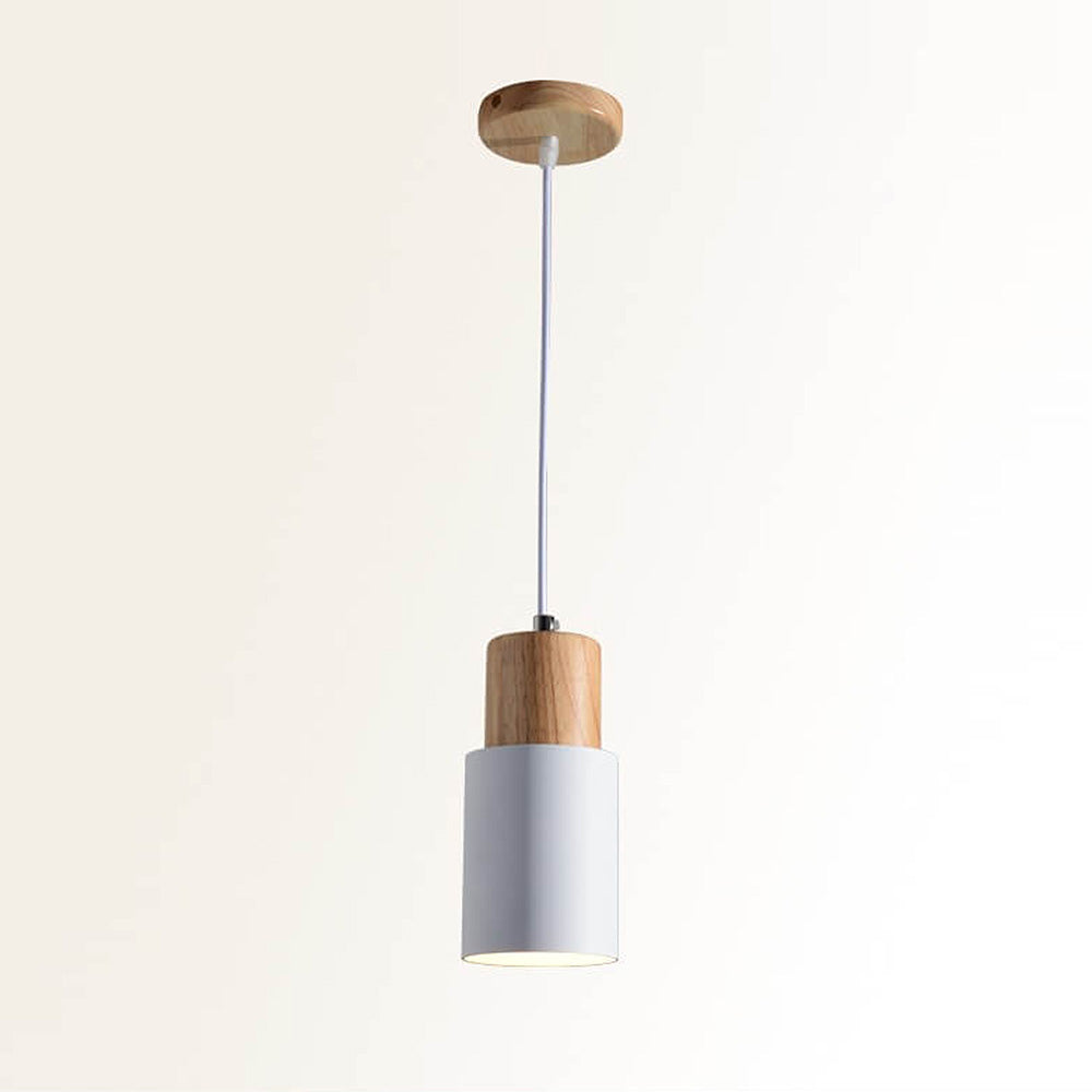 Otis | Cilinder Hanglamp – Metaal & Hout – Modern Design
