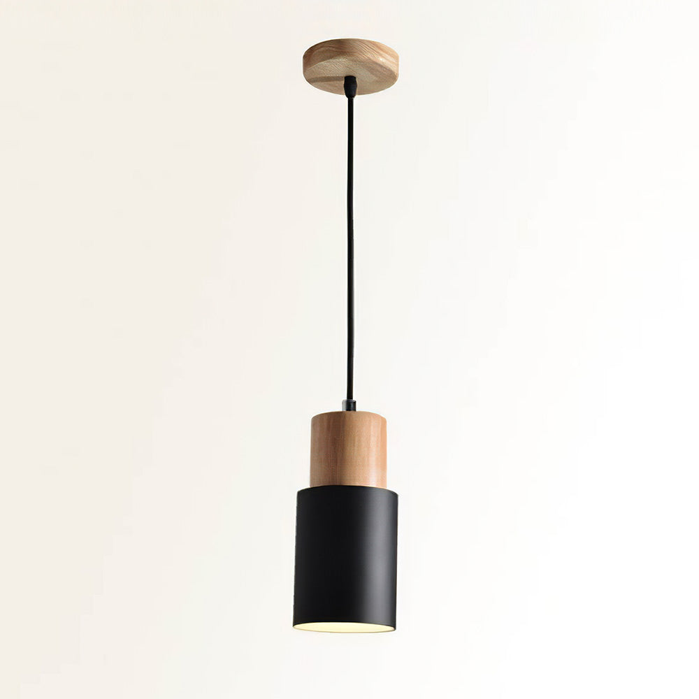 Otis | Cilinder Hanglamp – Metaal & Hout – Modern Design