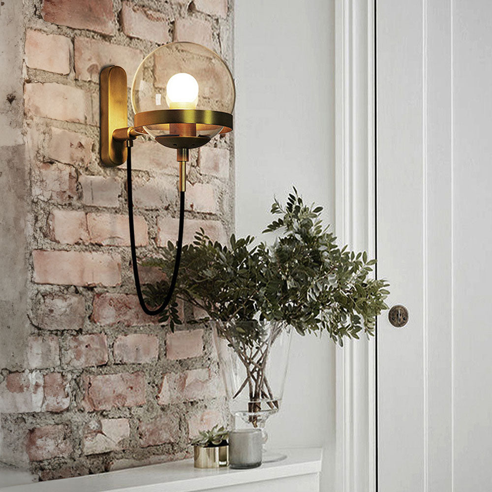Lanza | Retro Wandlamp met Glazen Bol