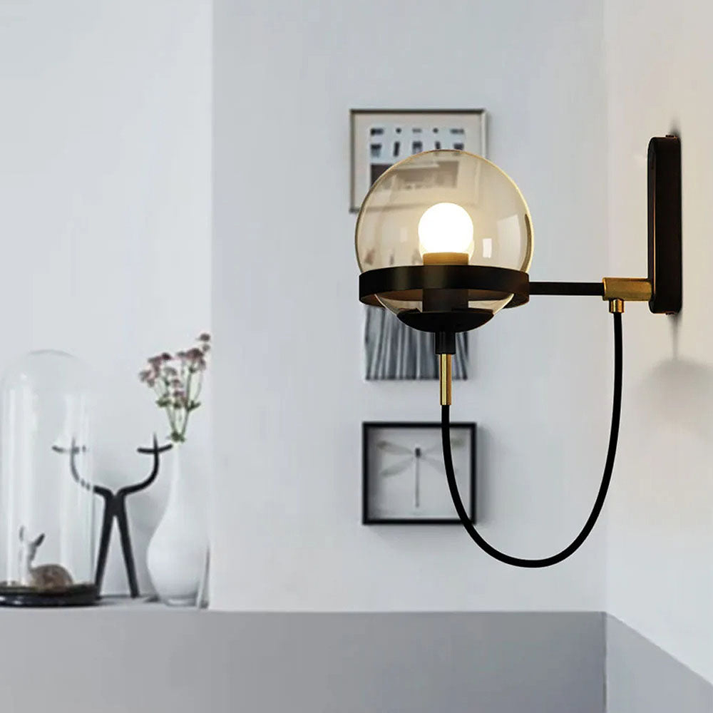 Lanza | Retro Wandlamp met Glazen Bol