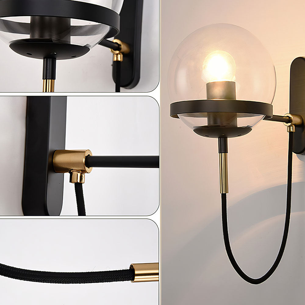 Lanza | Retro Wandlamp met Glazen Bol