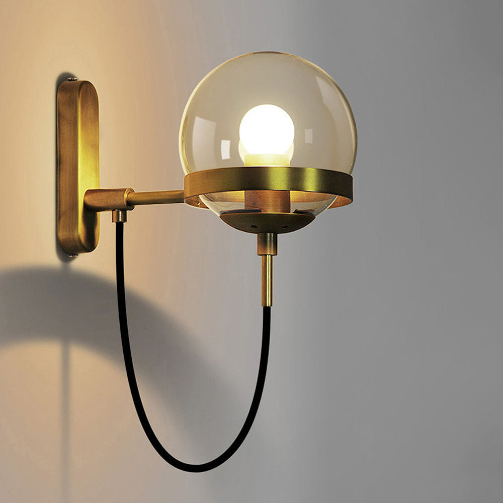Lanza | Retro Wandlamp met Glazen Bol