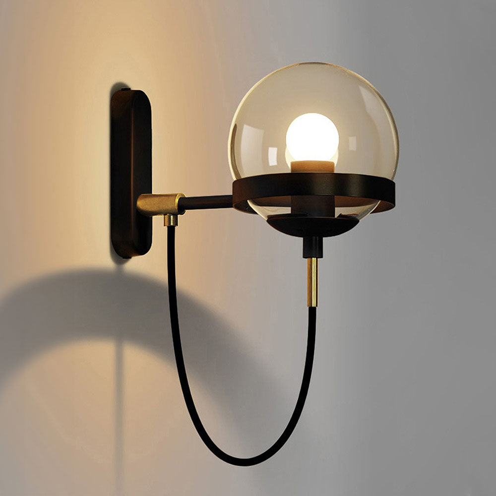 Lanza | Retro Wandlamp met Glazen Bol