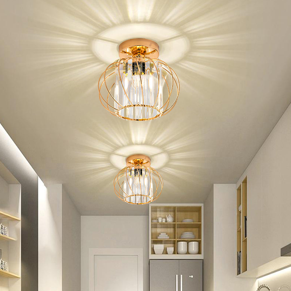LuceDorata | Plafondlamp met Glas & Metaal – Zwart of Goud – Modern Design
