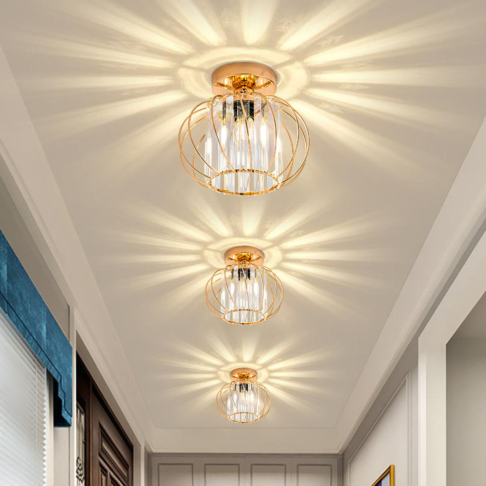 LuceDorata | Plafondlamp met Glas & Metaal – Zwart of Goud – Modern Design
