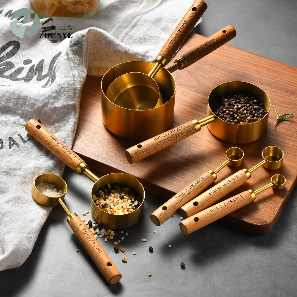 Kashi | Luxe 8-delige Maatset – Massief Eikenhout & RVS