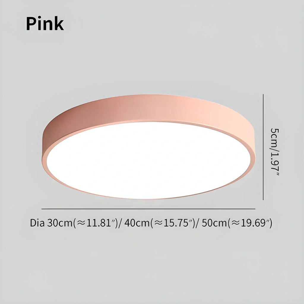 Platte LED Plafondlamp – Kleurrijk Design – Rond | Pastello