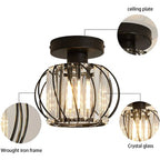 LuceDorata | Plafondlamp met Glas & Metaal – Zwart of Goud – Modern Design