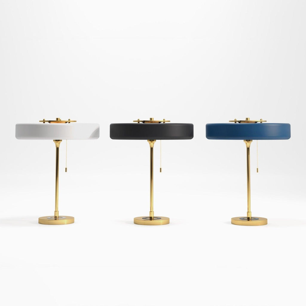 Mino | Luxe Retro Tafellamp – Modern Design met Gouden Basis & Klassiek Trekkoord