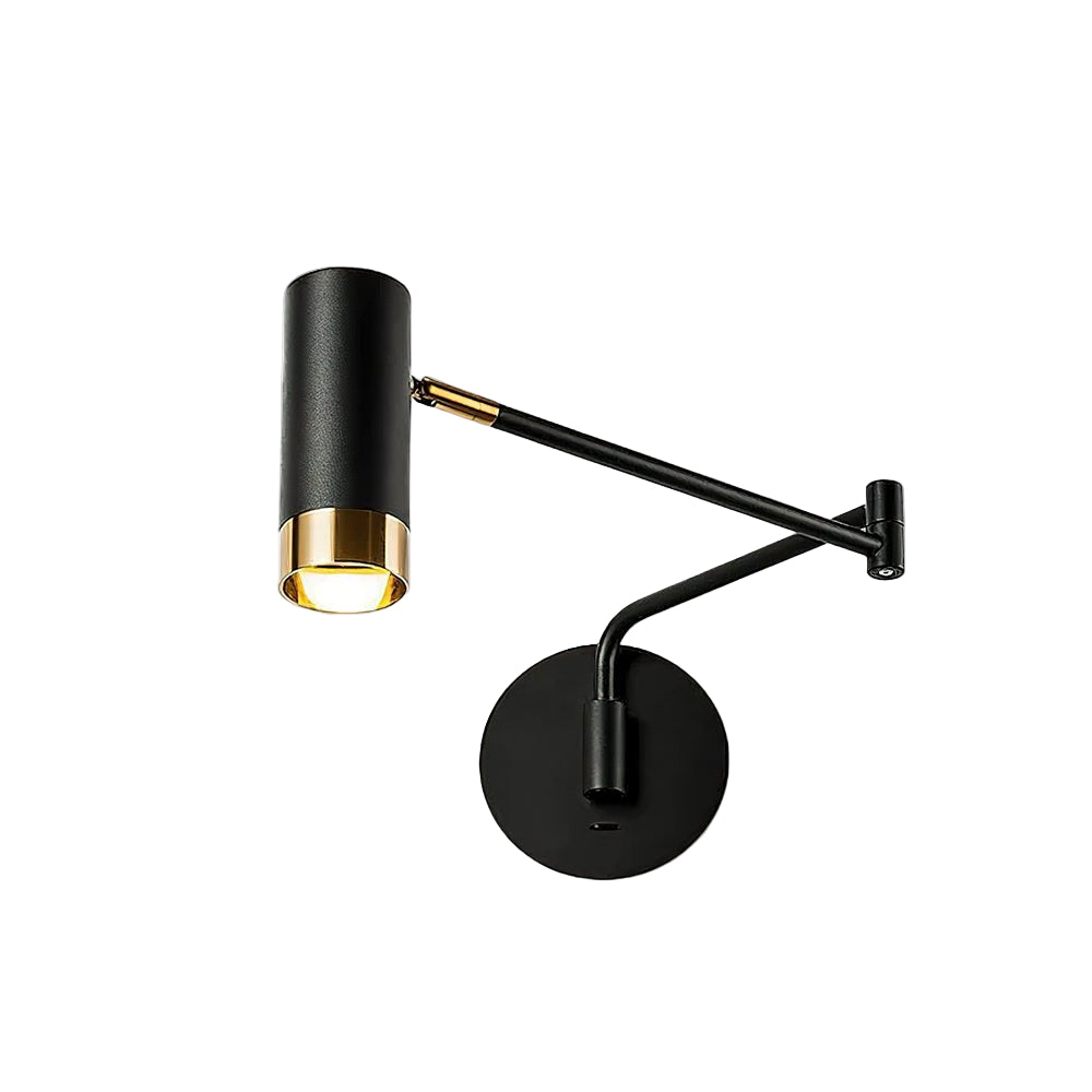 Vittorio | Verstelbare Wandlamp – Metaal met Draaibare Arm – Zwart of Wit met Goud