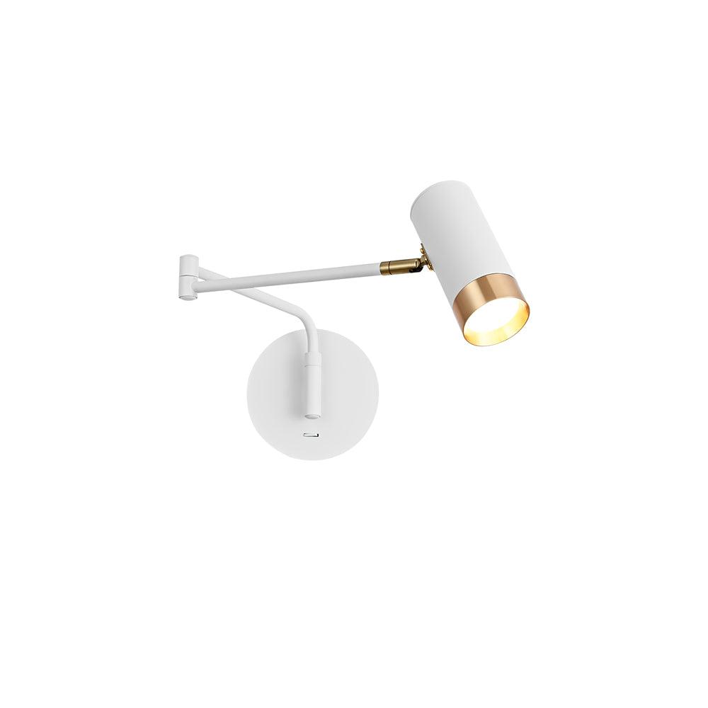 Vittorio | Verstelbare Wandlamp – Metaal met Draaibare Arm – Zwart of Wit met Goud