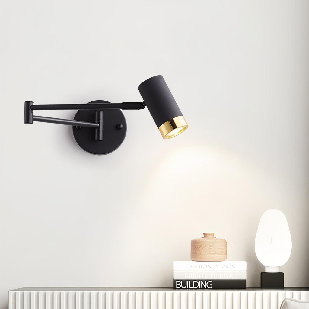 Vittorio | Verstelbare Wandlamp – Metaal met Draaibare Arm – Zwart of Wit met Goud