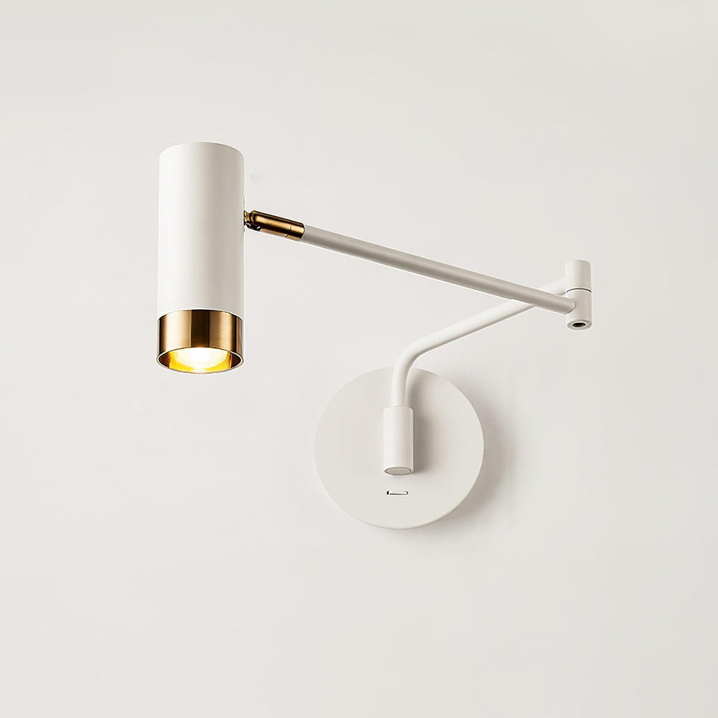Vittorio | Verstelbare Wandlamp – Metaal met Draaibare Arm – Zwart of Wit met Goud