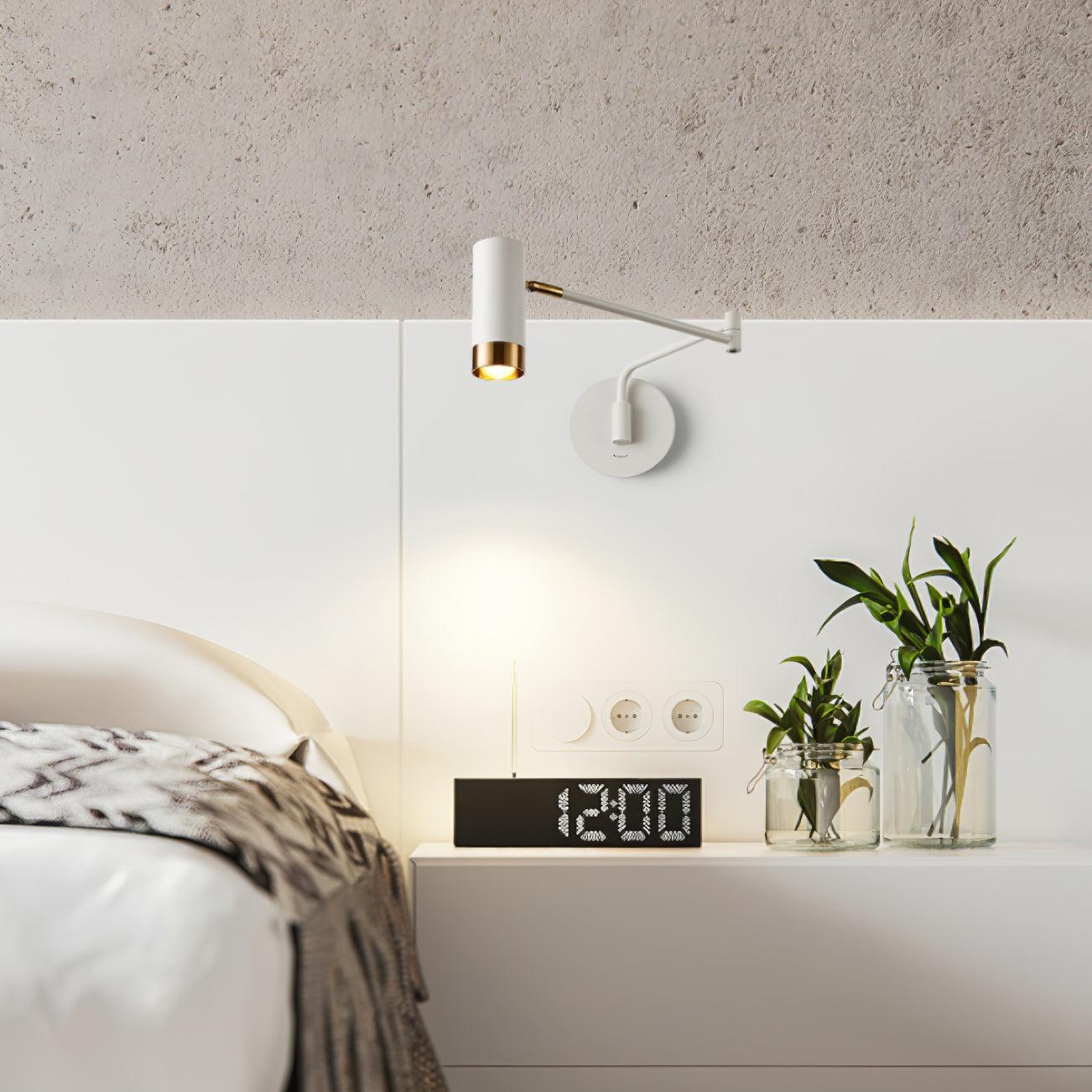 Vittorio | Verstelbare Wandlamp – Metaal met Draaibare Arm – Zwart of Wit met Goud