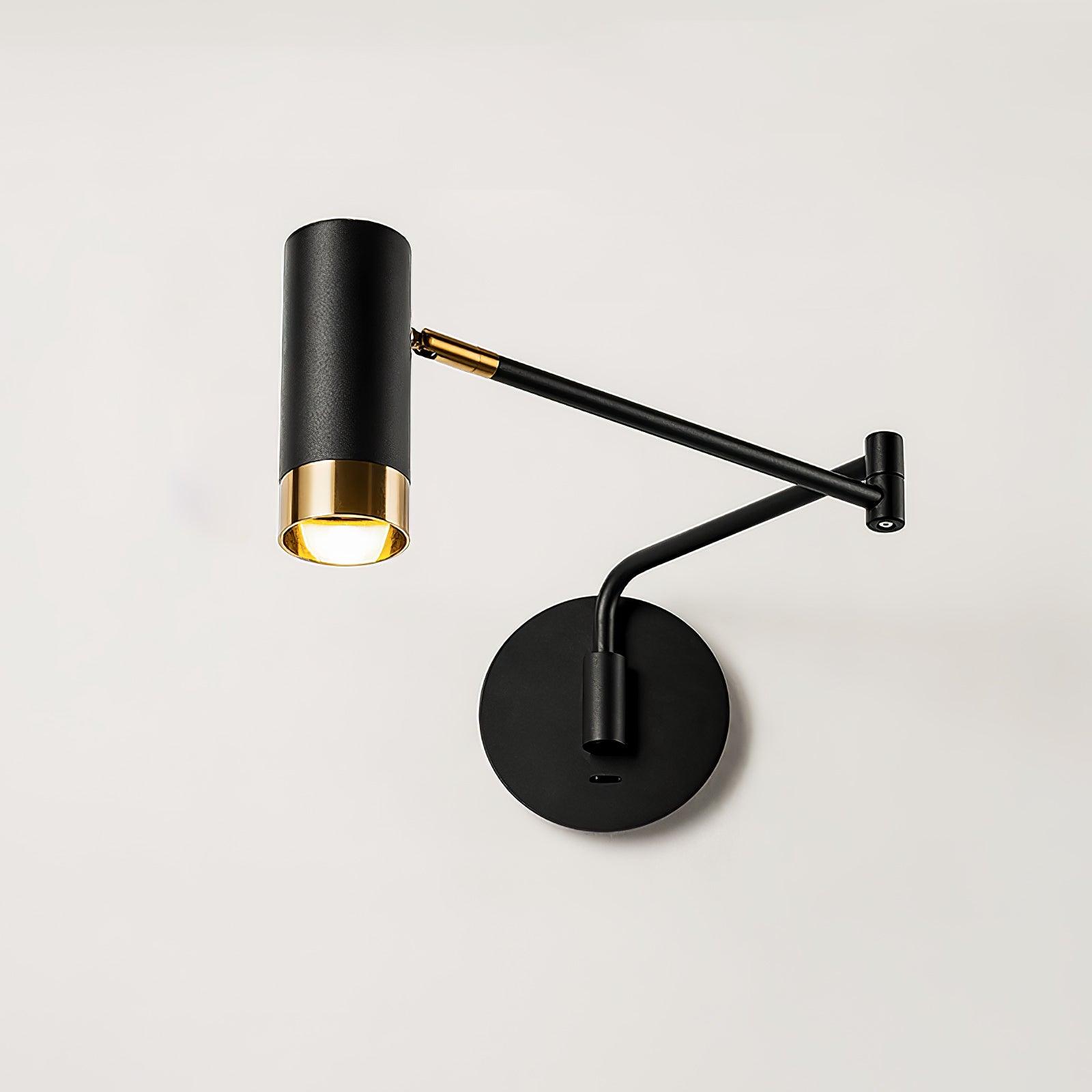 Vittorio | Verstelbare Wandlamp – Metaal met Draaibare Arm – Zwart of Wit met Goud
