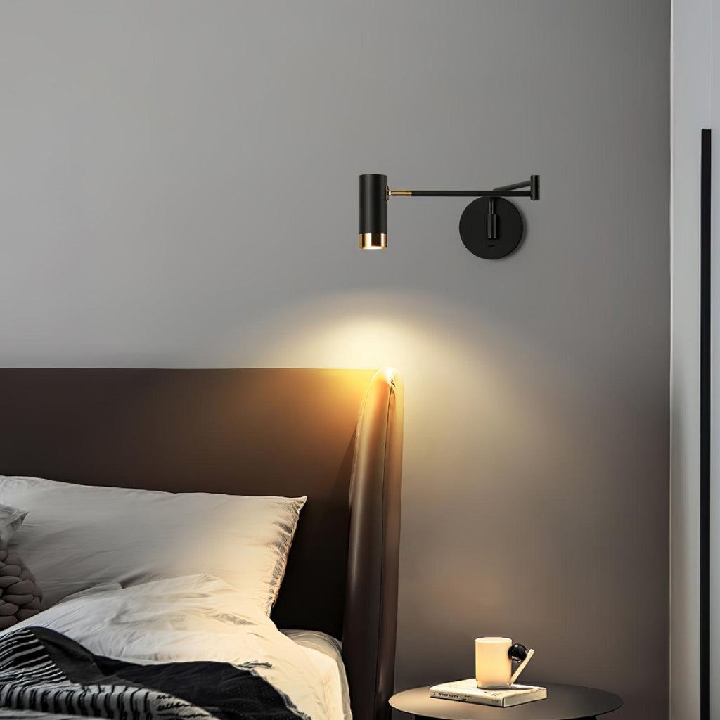 Vittorio | Verstelbare Wandlamp – Metaal met Draaibare Arm – Zwart of Wit met Goud