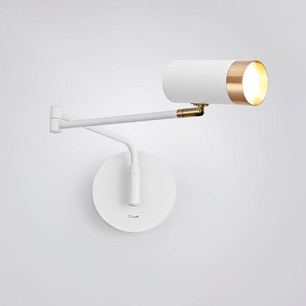 Vittorio | Verstelbare Wandlamp – Metaal met Draaibare Arm – Zwart of Wit met Goud