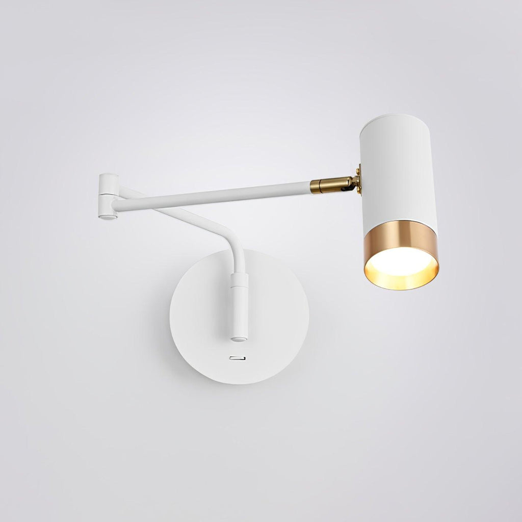 Vittorio | Verstelbare Wandlamp – Metaal met Draaibare Arm – Zwart of Wit met Goud