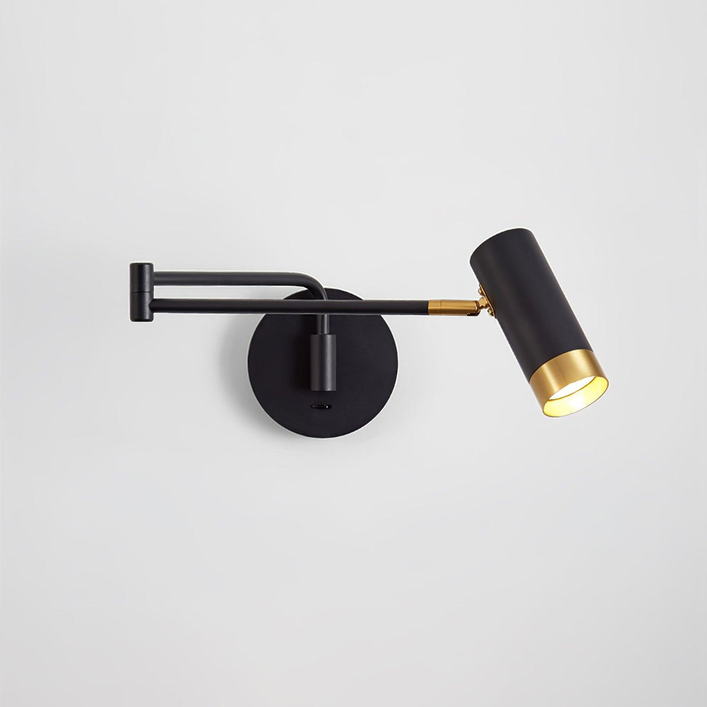 Vittorio | Verstelbare Wandlamp – Metaal met Draaibare Arm – Zwart of Wit met Goud