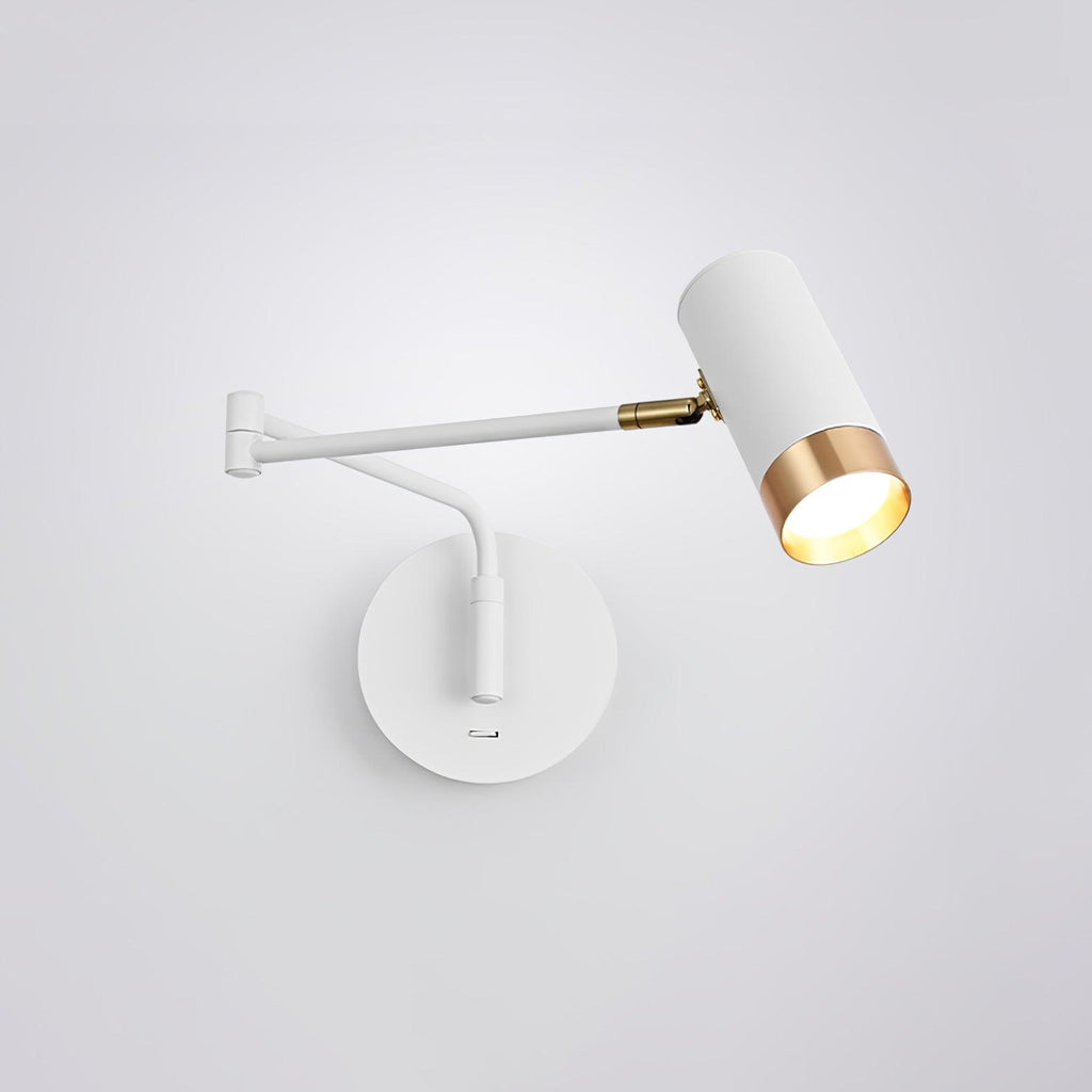Vittorio | Verstelbare Wandlamp – Metaal met Draaibare Arm – Zwart of Wit met Goud