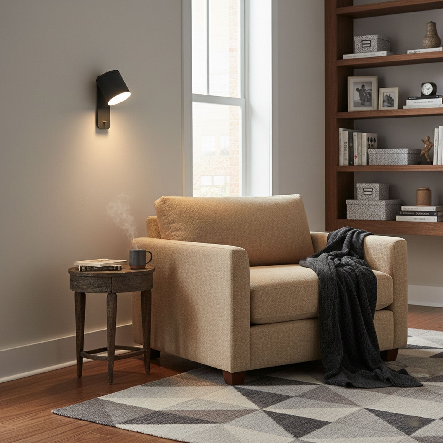 Draaibare Wandlamp – 350° Verstelbaar – Metaal & Hout | Giro Legno