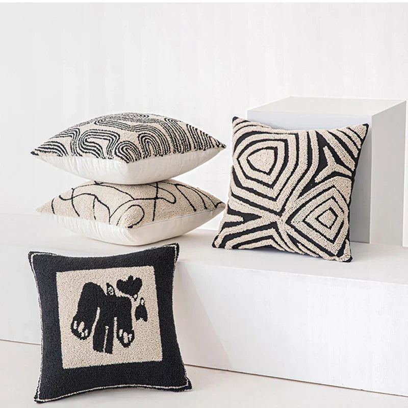 Linia | Moderne Geometrische Tufted Kussenhoes