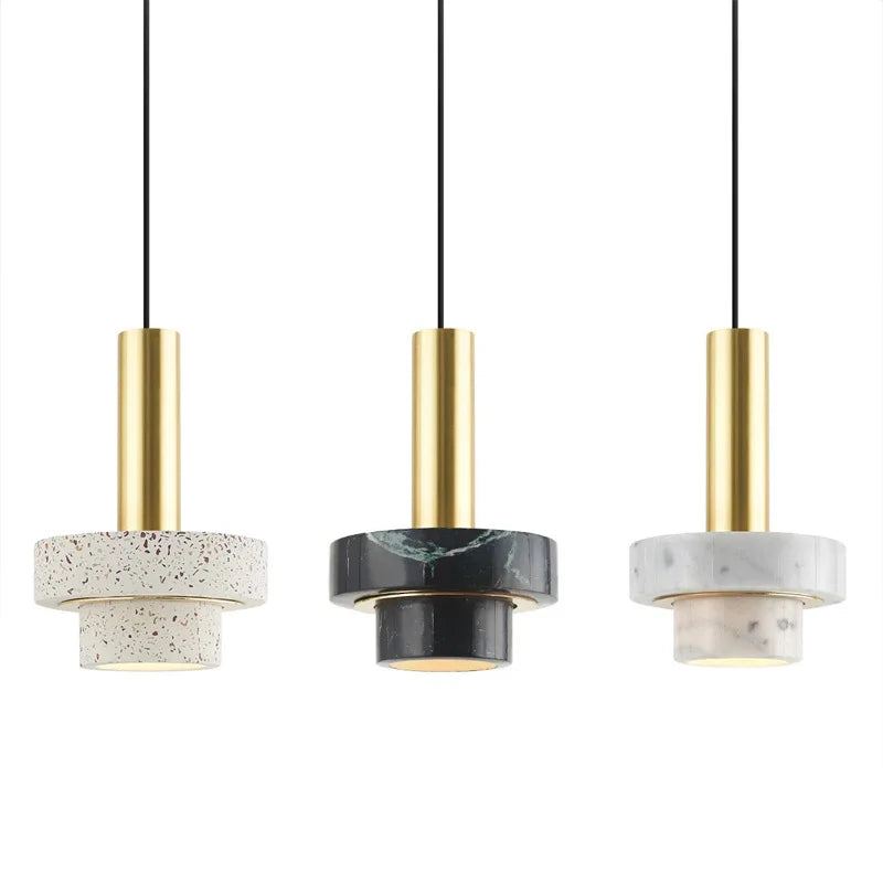 Pillar Marmo | Elegante Marmeren Hanglamp – Natuursteen & Goud – Minimalistisch