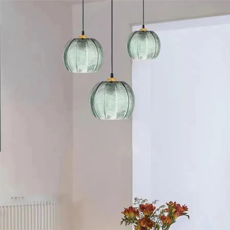 Verdelia | Scandinavische Glazen Hanglamp met Bladstructuur