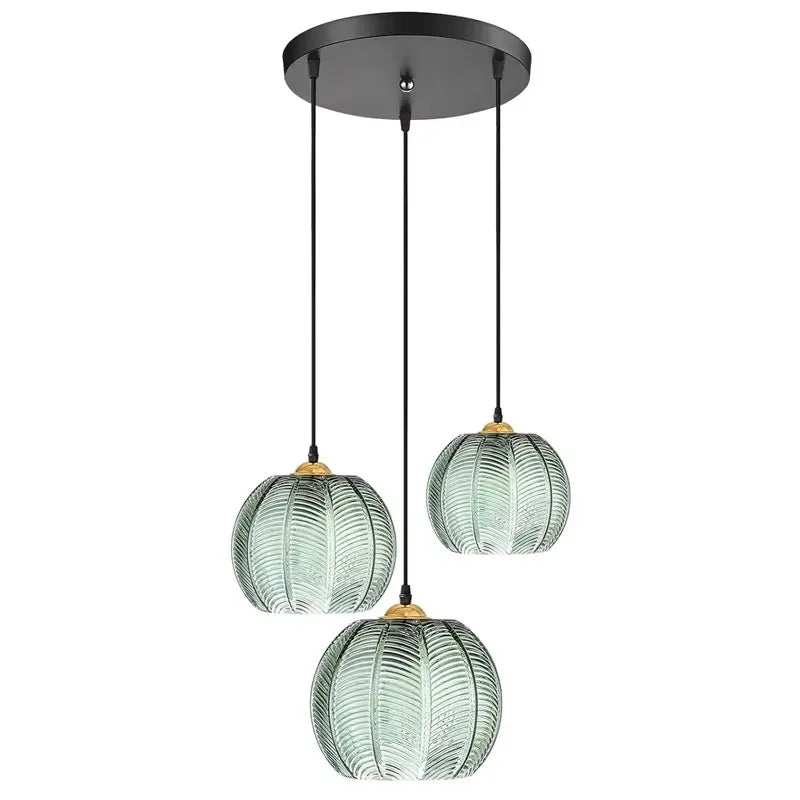 Verdelia | Scandinavische Glazen Hanglamp met Bladstructuur
