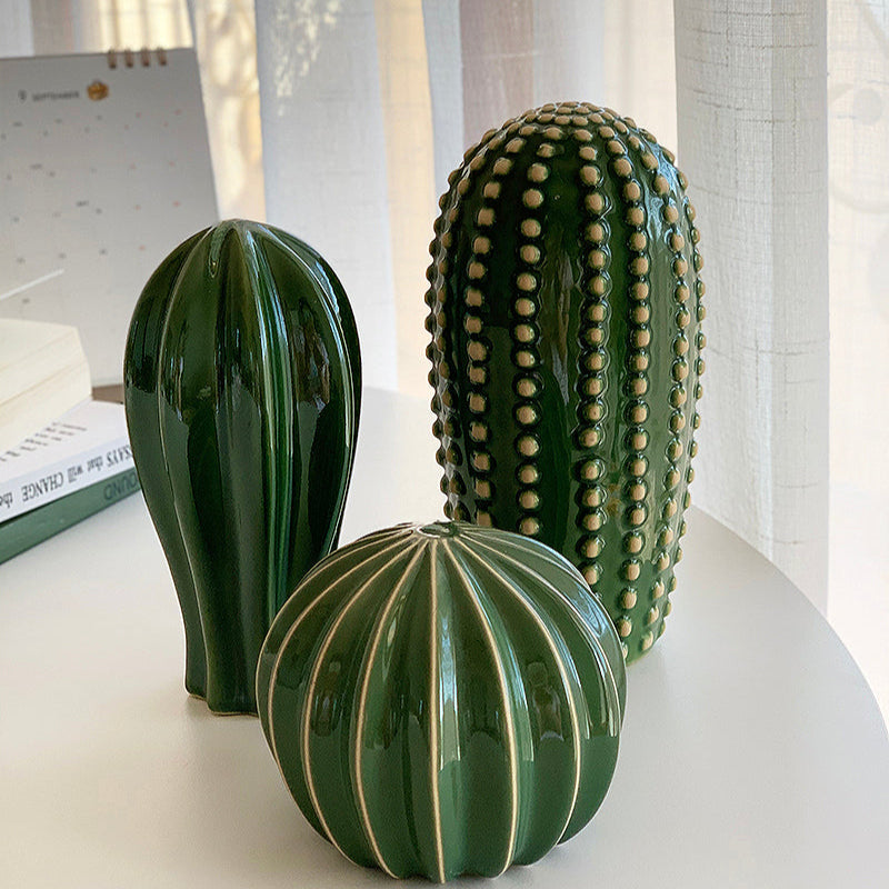 Xavi | Creatieve Keramieken Cactus Ornamenten – Modern Woestijn Design met Glanzend Glazuur