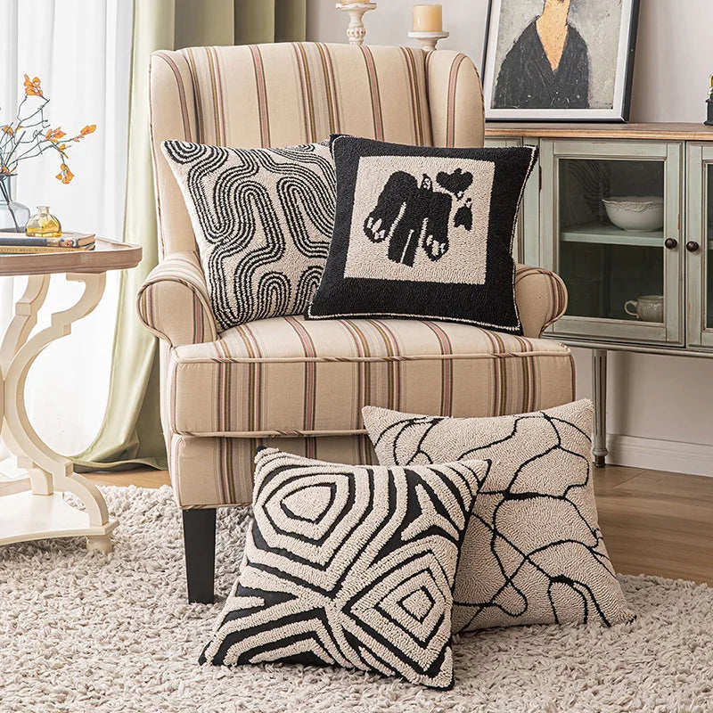 Linia | Moderne Geometrische Tufted Kussenhoes