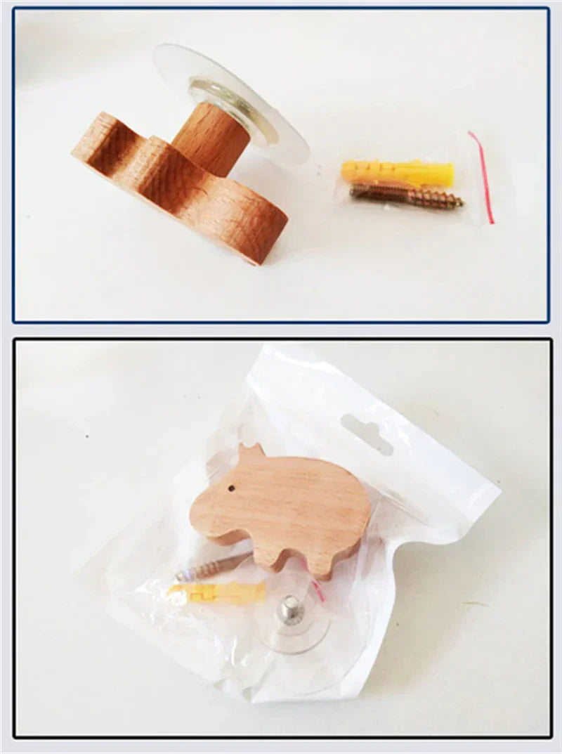 ZooHooks | Speelse Houten Wandhaken met Dierenmotieven